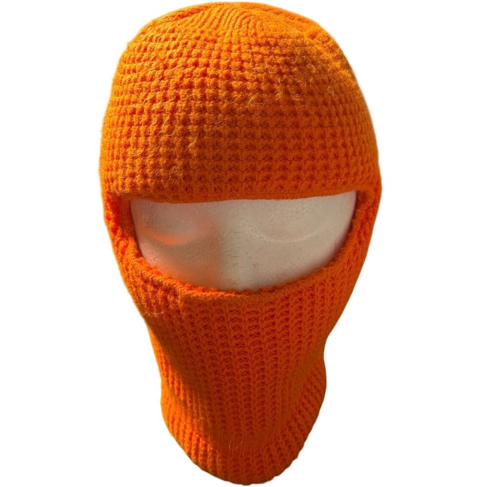 Orange Knit Ski Mask